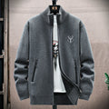 New Men's Fleece Cardigan Sweater Embroidery Casual Knit Sweater Jacket High Quality Male Autumn Winter Clothing