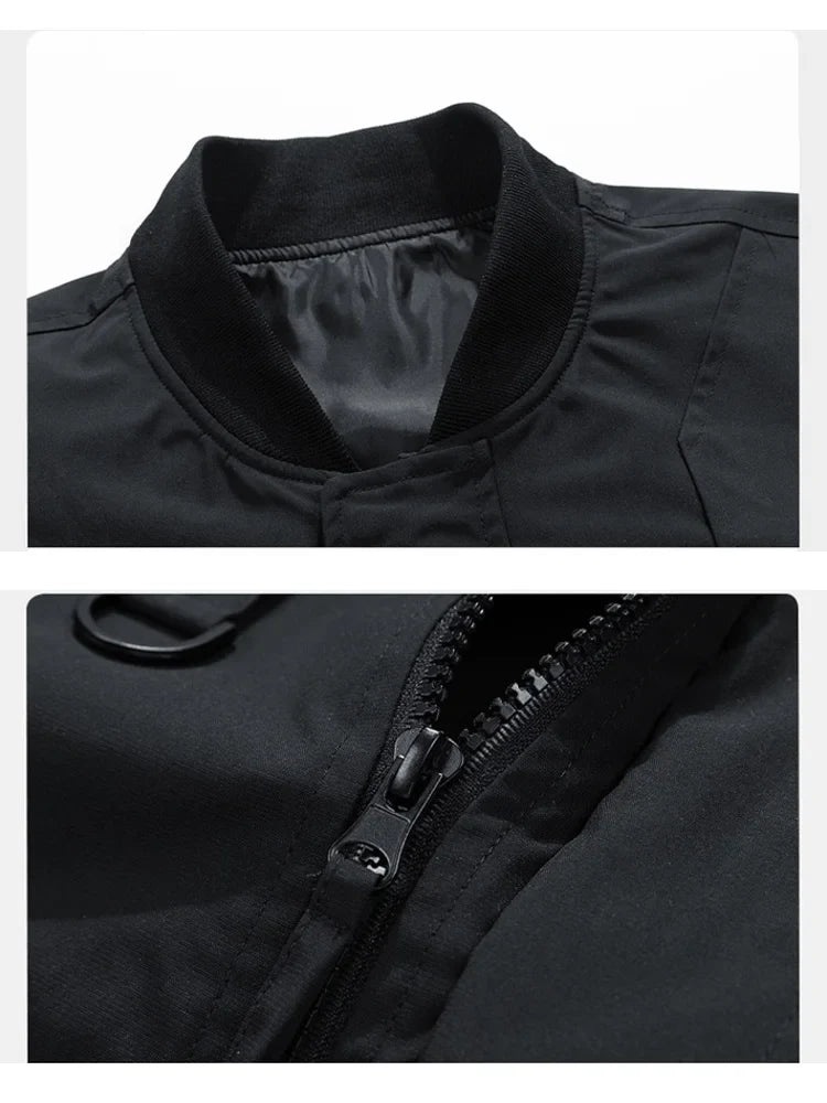 Spring Autumn Plus Size Jacket Men's Pocket Loose Fashion Brand Coat 130kg 7XL bomber jacket 5XL 6XL workwear jacket
