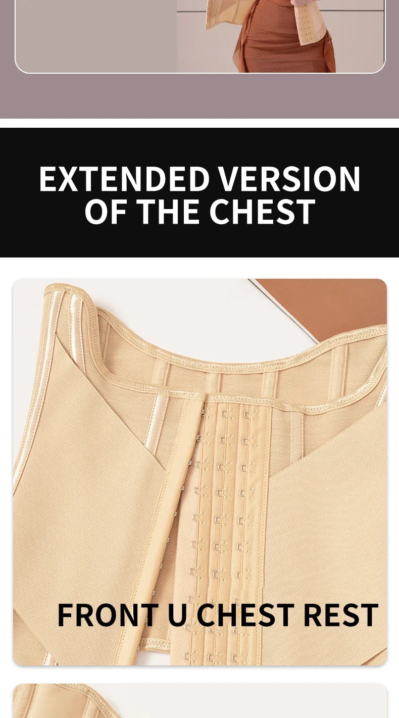 MiiOW U-shaped Waist Trainer Corset Women Buttoned Shapers Breast Lifted Waist Trainer Steel Bone Slimming Womens Body Shapewear