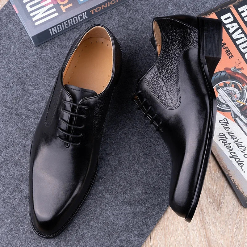 High Quality Handmade Oxford Casual Business Work Shoes Formal Men Shoes Fashion Dress Genuine Leather Lace Up Comfortable Shoe
