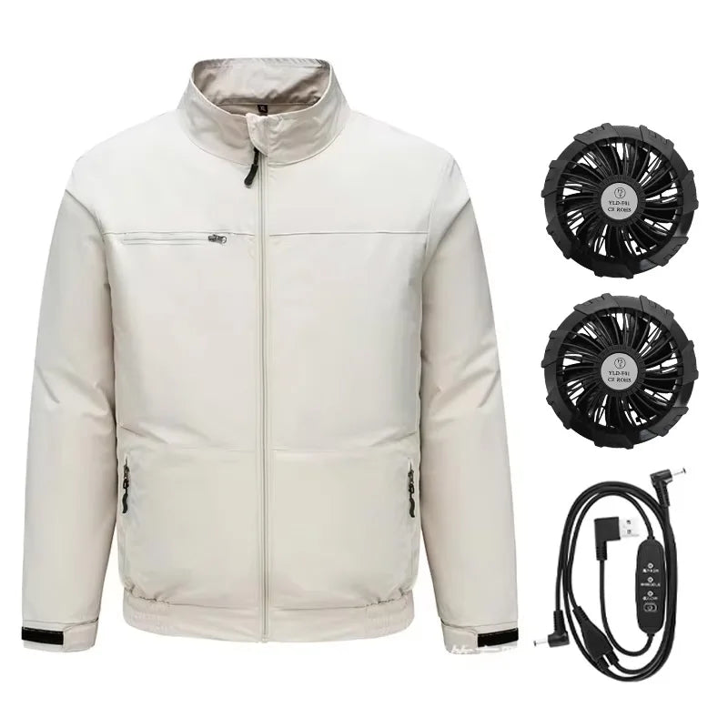 Smart Air Conditioned Jacket with Four Hole Fan Clothing Men's Outdoor Fishing Sun Protection Uniform Labor Protection Workwear
