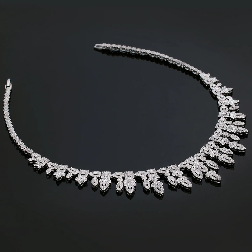 2023 New 4-piece Bride Wedding Jewelry Set Women's Necklace Set Jewelry Elegant Women's Necklace Oxidized Jewelry