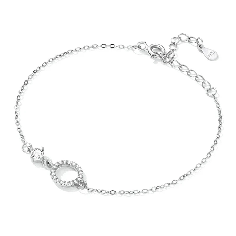 Authentic 925 Sterling Silver Simple Ring Bracelet for Women Simple Basic Bracelet for Female Fine Jewelry Wedding Gift