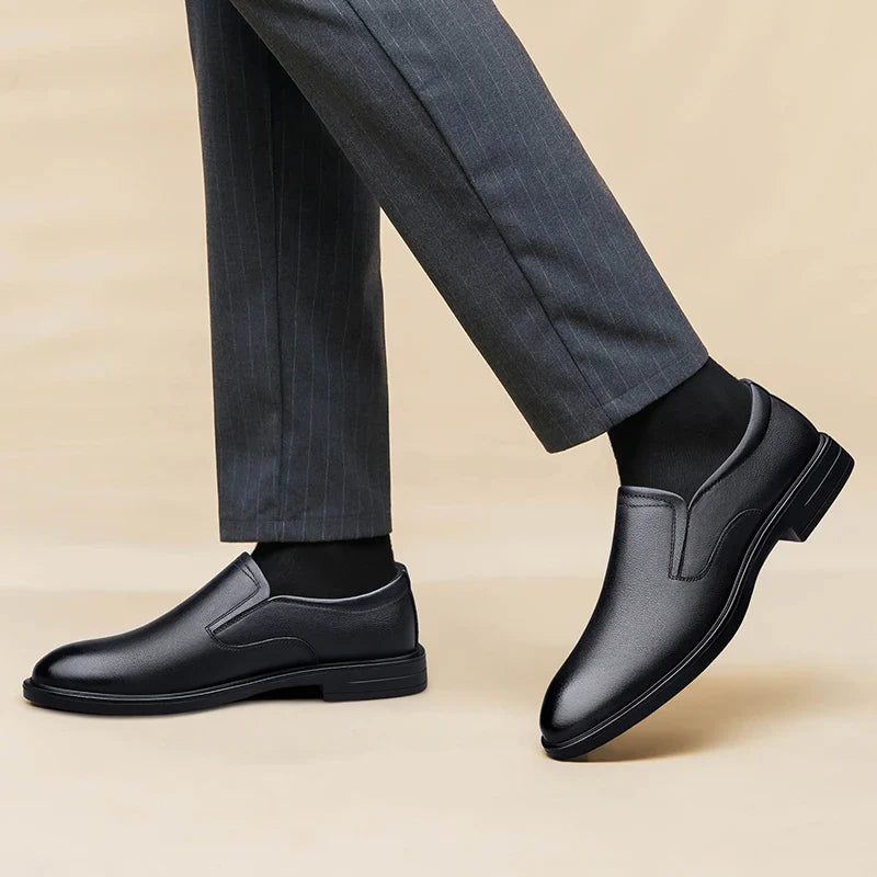 Classic Men's Genuine Leather Loafers Slip-On Flats Business Formal Dress Shoes for Wedding Party Casual Shoes Driving Footwear