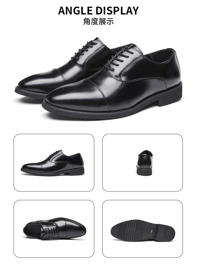 High Quality Men Genuine Leather Shoes Luxury Designer Oxford ShoesMale Business Office Brogue Dress Shoes for Men Wedding Shoe