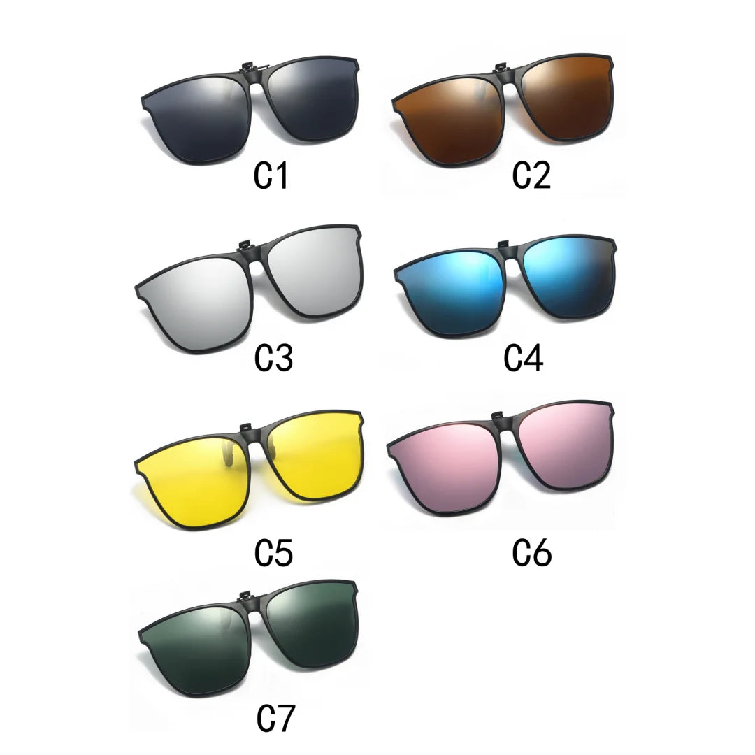 New PC Clip Sunglasses for Outdoor Fishing and Driving. Clip Sunglasses for Day and Night Use.