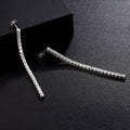2.5mm 3mm D Color Moissanite Long Tassel Drop Earrings Women Ear Fine Jewelry All Lab Diamond S925 Silver Stud Earring Gift