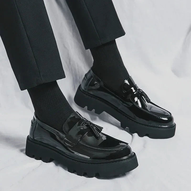 Genuine Leather Men Shoes Fashion Men Work Shoe Luxury Design Thick Bottom  Elegant Formal Loafers Outdoor Comfort Business Shoe