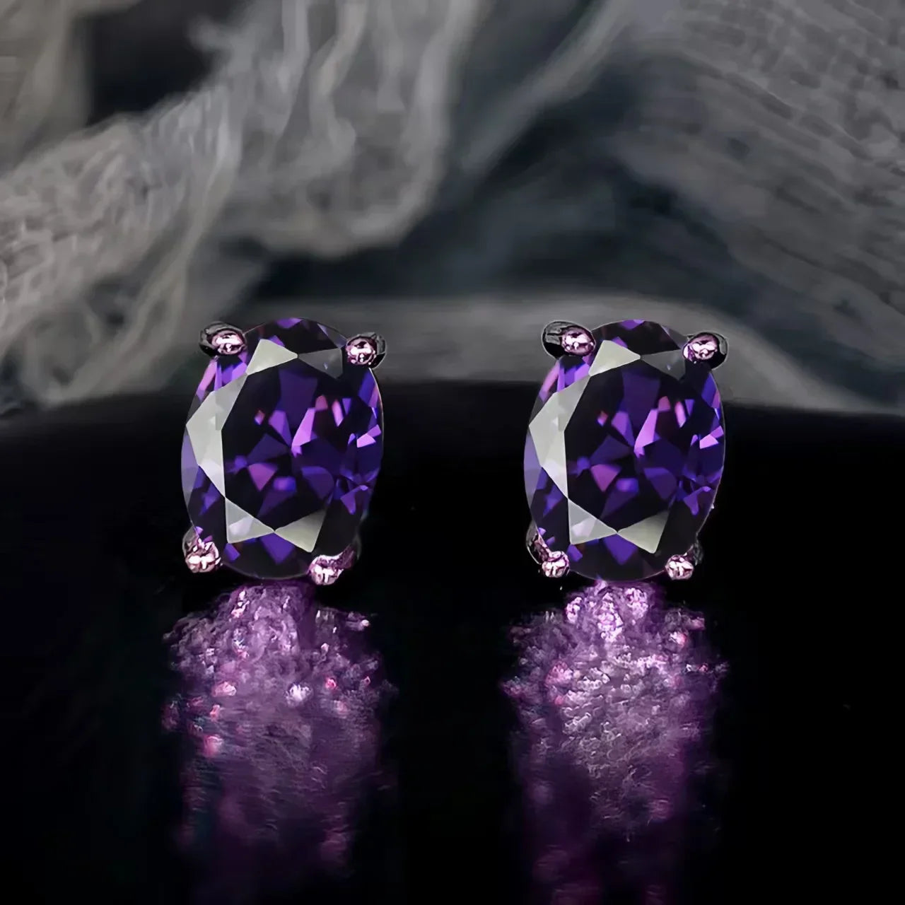 Rose Gold Yellow Gold Plated Oval Natural Amethyst Citrine Garnet Topaz Peridot 925 Sterling Silver Earrings for Women