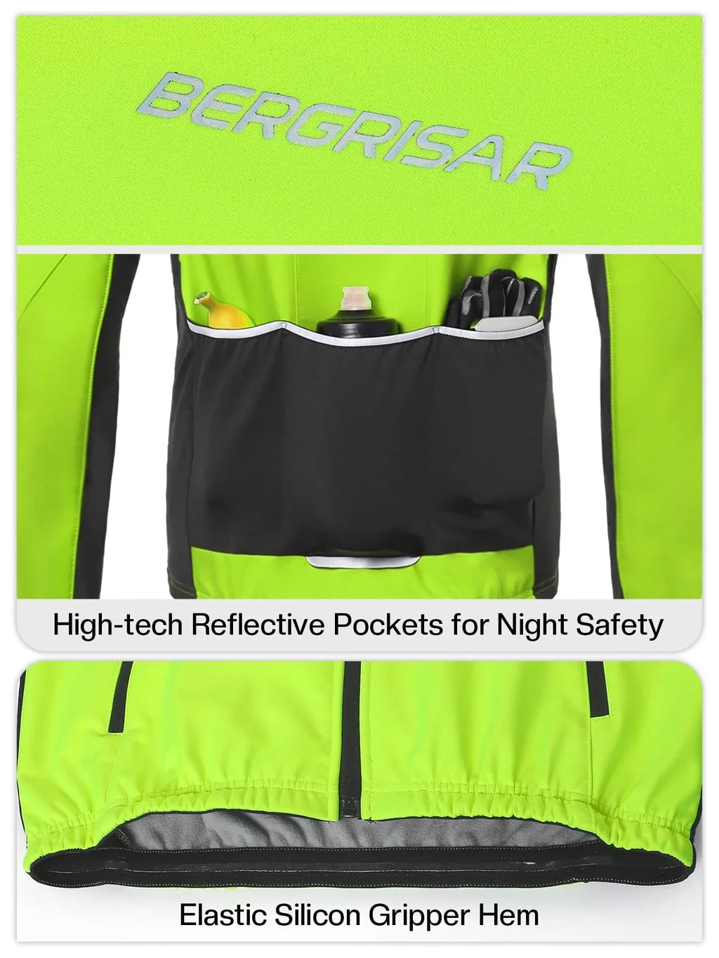 Men's Winter Cycling Jacket Softshell Windproof Thermal Fleece Bike Jacket Running Jacket Windbreaker BGA025