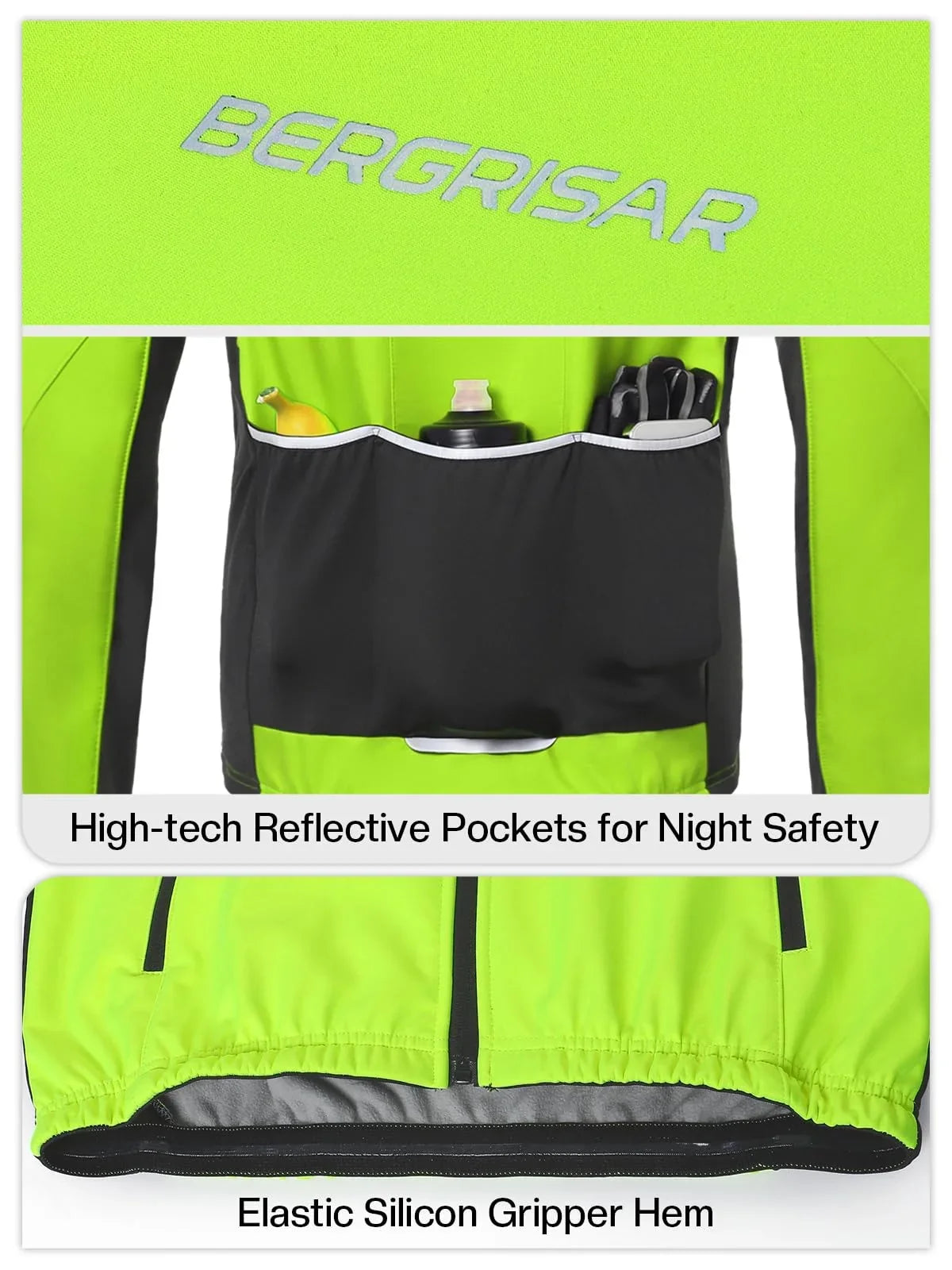 Men's Winter Cycling Jacket Softshell Windproof Thermal Fleece Bike Jacket Running Jacket Windbreaker BGA025