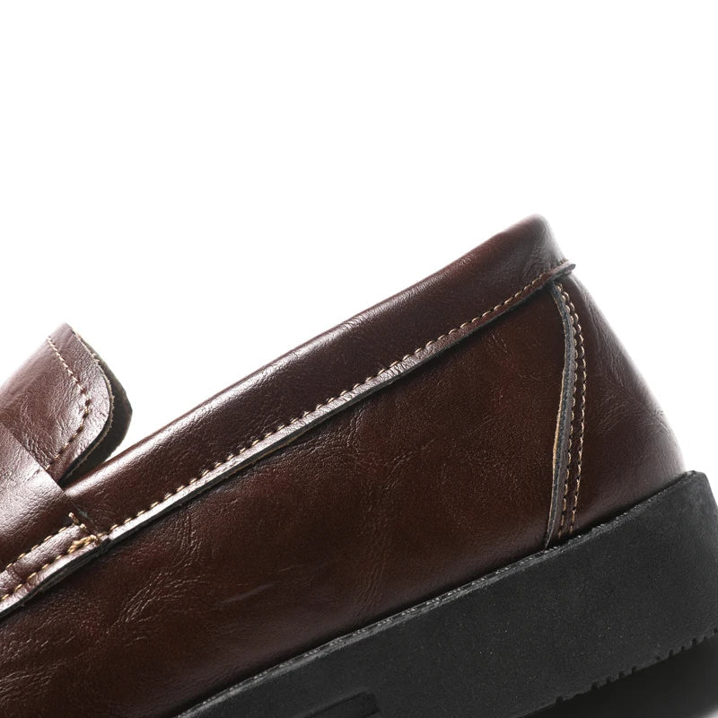 Mens Casual Leather Shoes Comfortable Slip on Loafers Leather Dress Shoe Classic Business Footwear zapatos para hombre chaussure