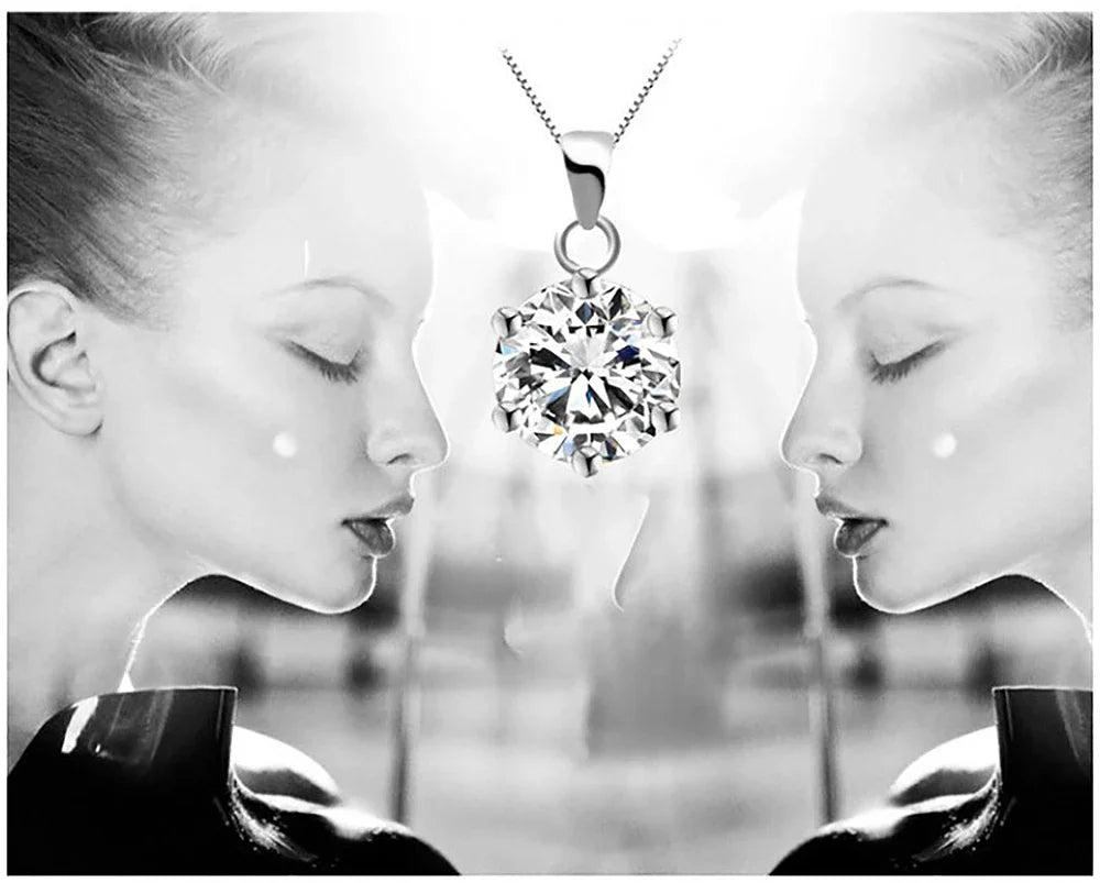 1-10Carat Moissanite Diamond Pendant Necklace for Women S925 Silver D Color VVSI Clarity Solitaire Diamond NeckchainCertified