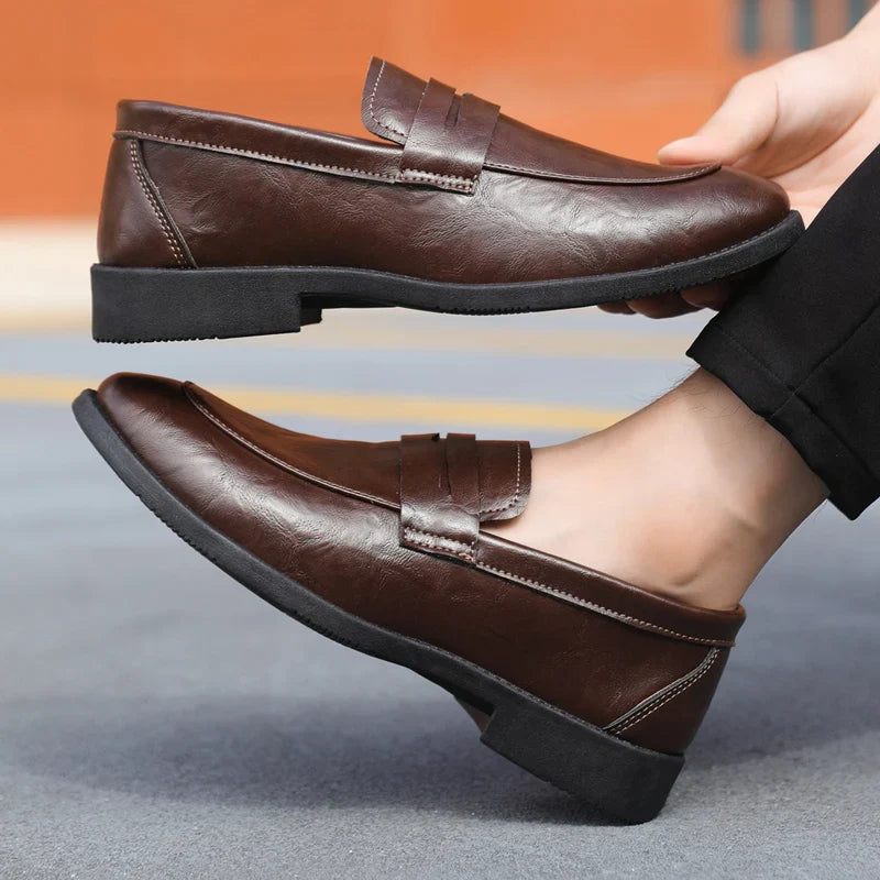 Mens Casual Leather Shoes Comfortable Slip on Loafers Leather Dress Shoe Classic Business Footwear zapatos para hombre chaussure
