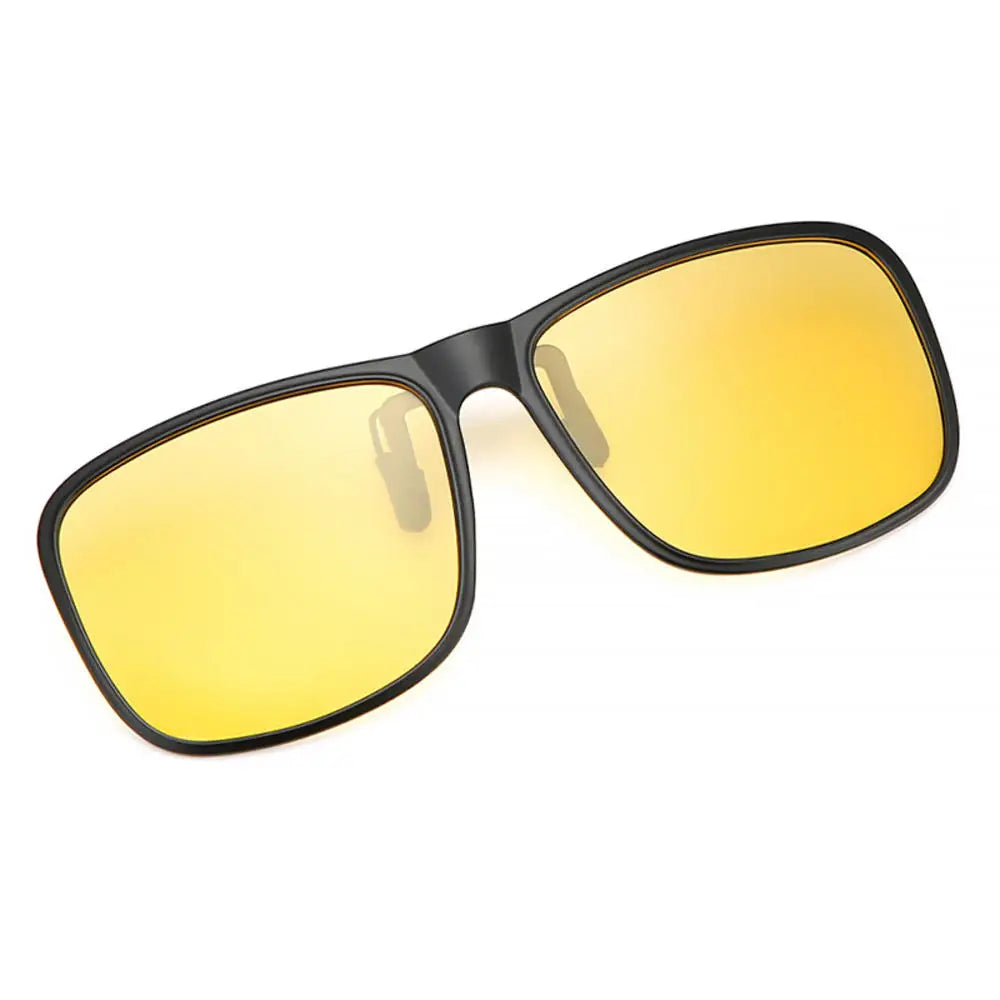 KLASSNUM Clip Polarized Sunglasses Square Men Clip On Glasses Flip-up Frames Sunglasses Covers Blue Night Vision Color Lens 2025