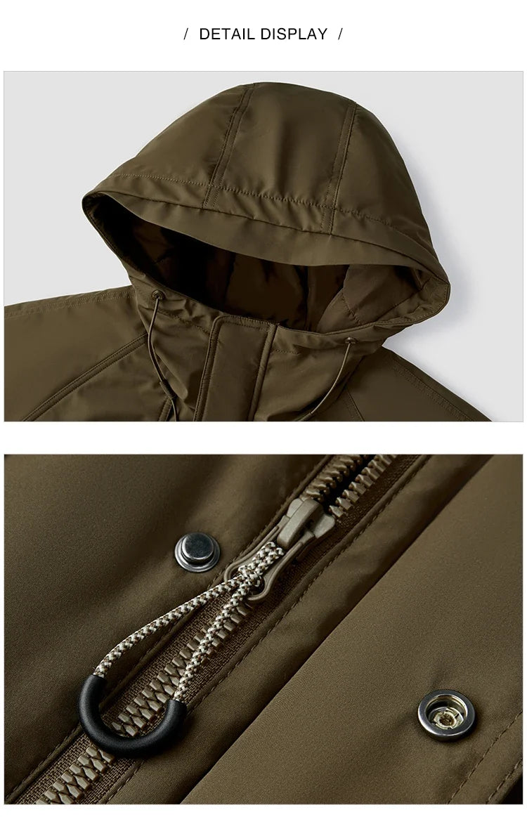 Cotton-Padded Jacket Men 2024 Winter Waterproof, Oil-Resistant, Stain-Resistant and Windproof Outerwear Loose