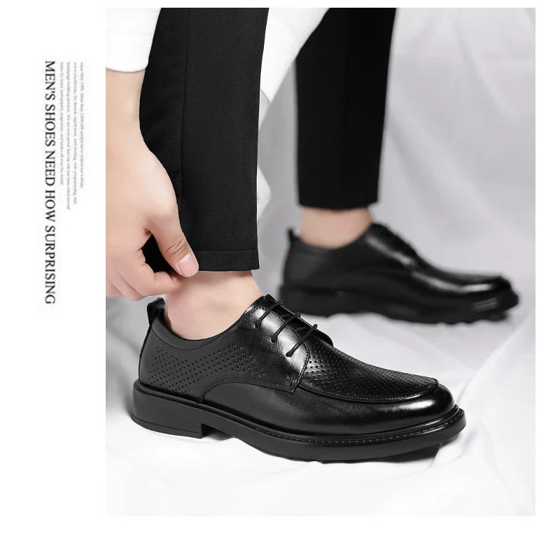 Big Size Elevator Shoes Men Leather Shoes Height Increasing Shoes For Man Increase Insole 6-8CM Invisible Heightening Lift Shoes