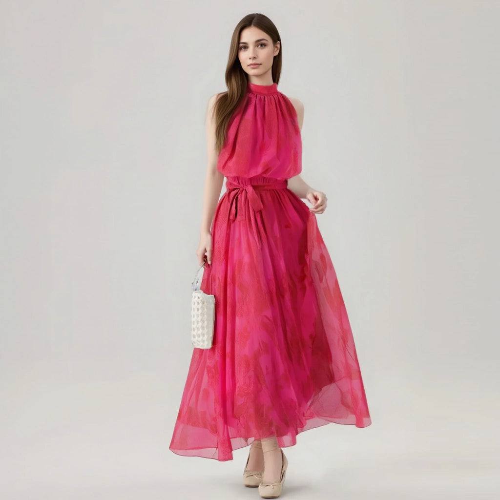 2025  Women Dress Classic Sleeveless Neckband High Collar Dress Casual Sexy Party Dress New Elegance  Female Dress