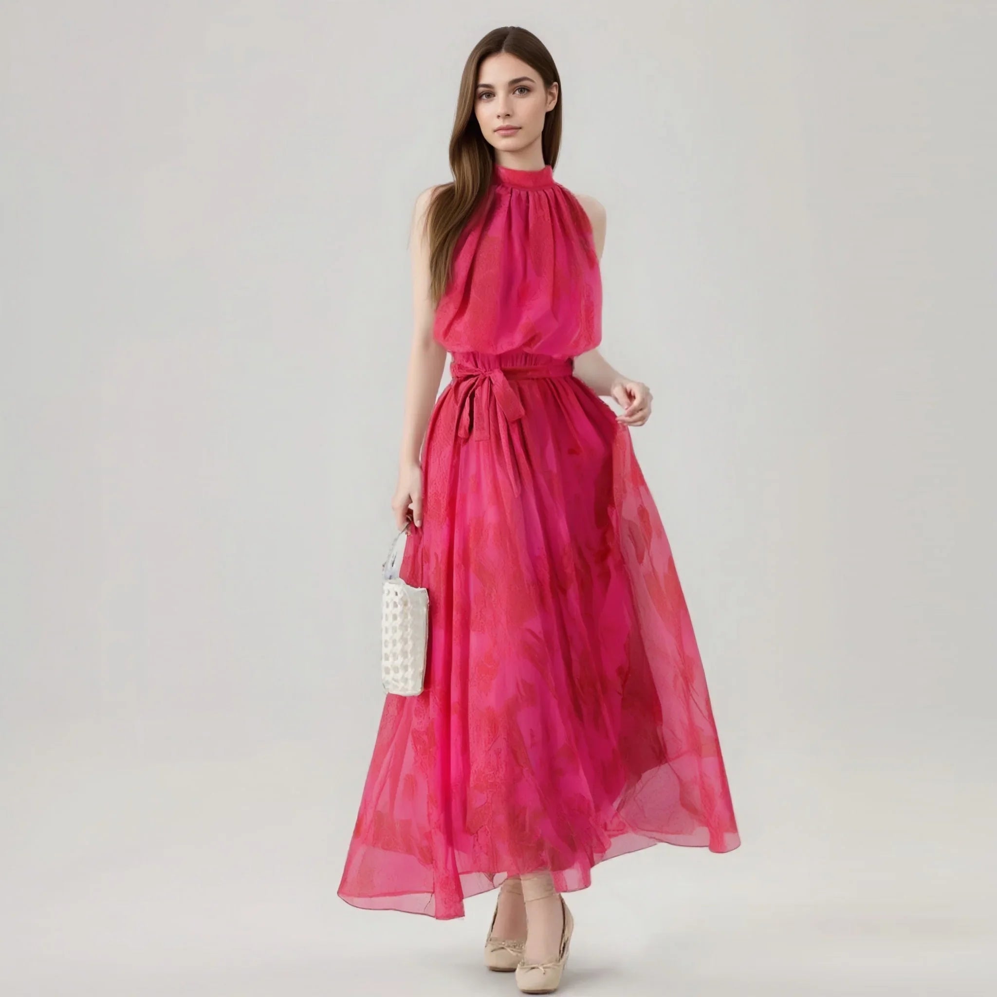 2025  Women Dress Classic Sleeveless Neckband High Collar Dress Casual Sexy Party Dress New Elegance  Female Dress