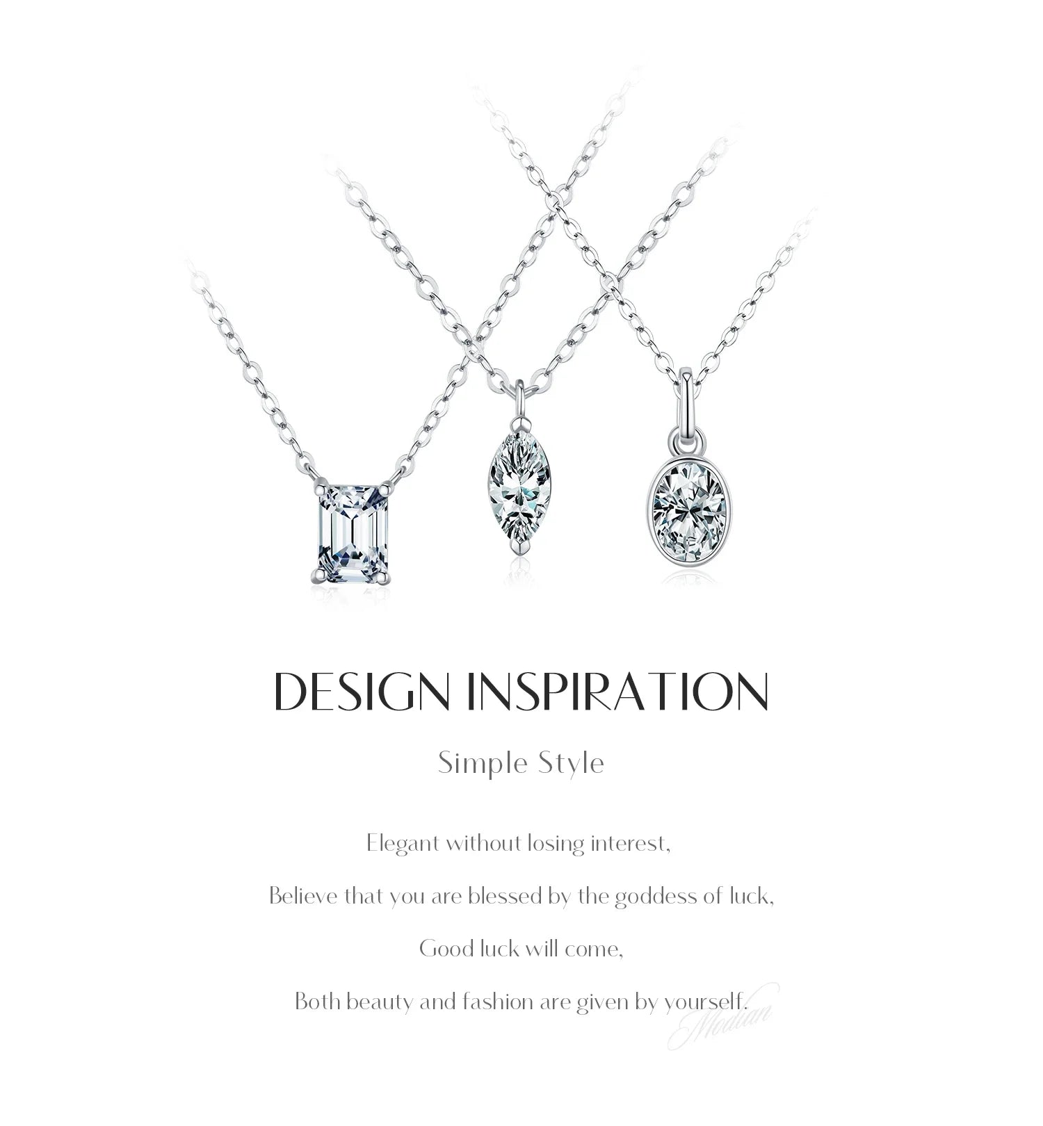 6 Styles D Color Geometric Moissanite Necklaces 925 Sterling Silver Dazzling Pendant Necklace For Women Fine Jewelry