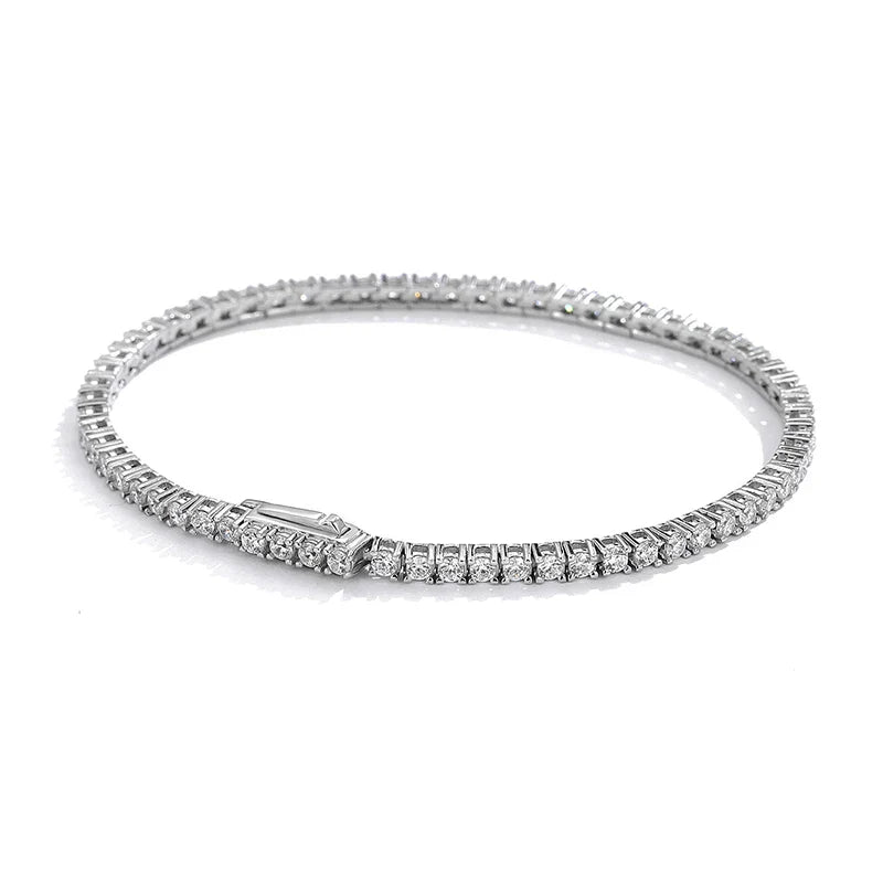 2mm Blue High Carbon Diamond Tennis Bracelet for Women 925 Sterling Silver Color Gemstone Bracelets Party Jewelry Gifts