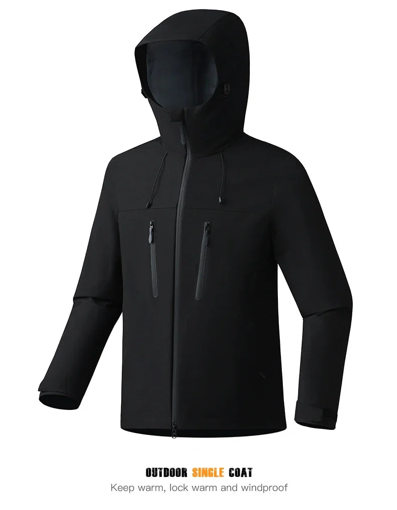 Unisex Waterproof Windbreaker Jacket - Single-Layer Raincoat for Hiking, Camping - Certified Moderate Rain Protection