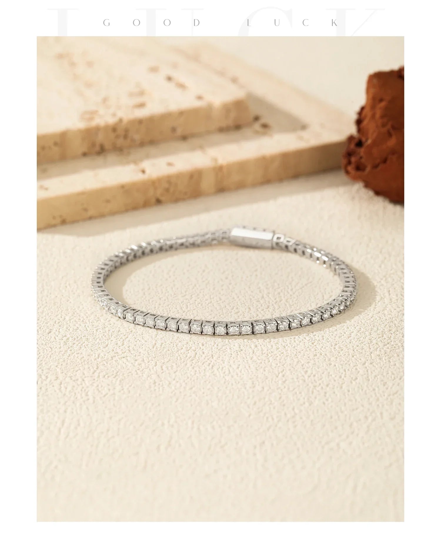 D Color VVS1 Moissanite Tennis Bracelet 925 Sterling Silver Single Classic Bracelets With Box for Women Man Fine Jewelry