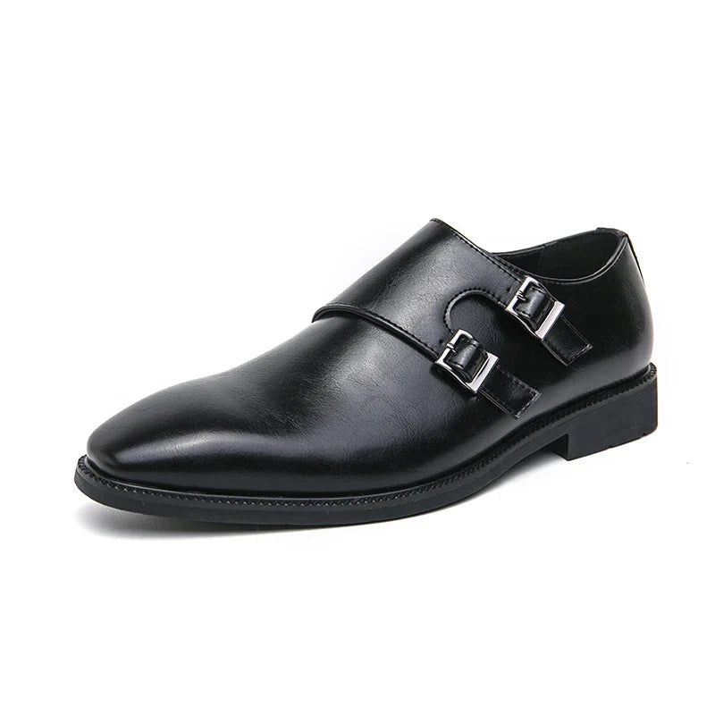 Classic Retro Dress Men's Leather Shoes – Brown/Black, Sizes 40–48, Adult Formal Footwear