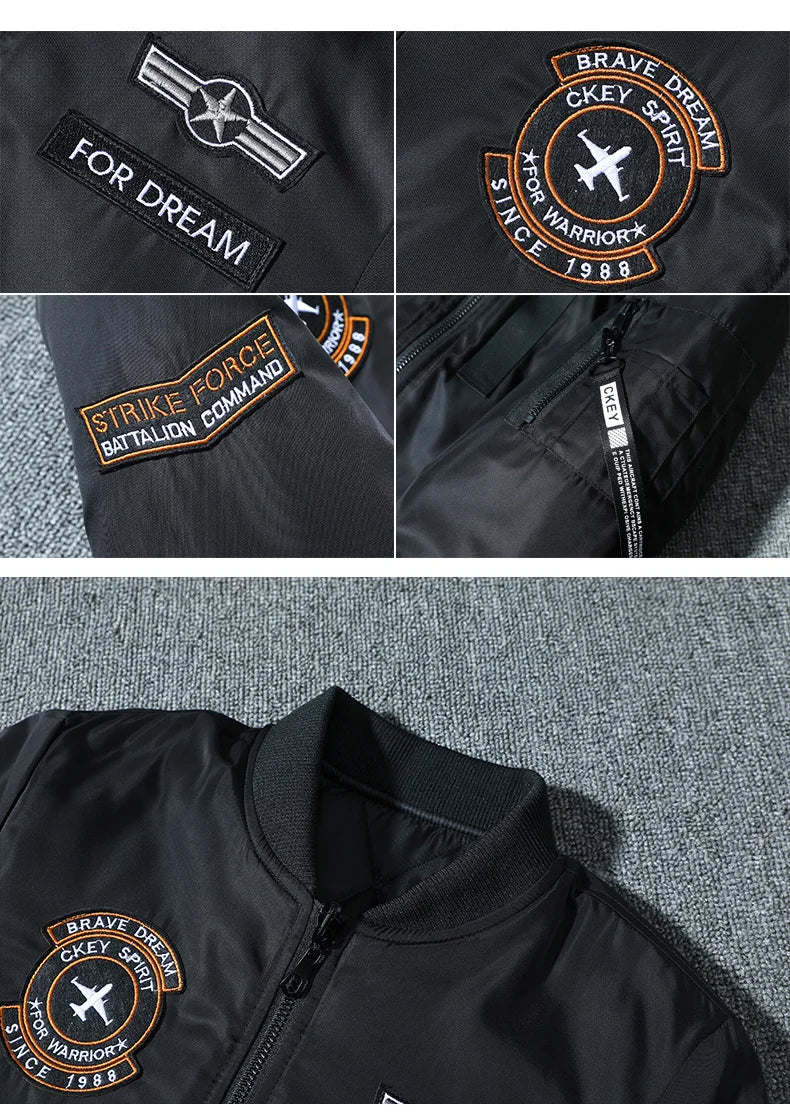 Large Size 7XL Winter Military tactical Male Army MA-1 Flight Bomber Jacket Baseball Varsity College Pilot Air Force Coat Men