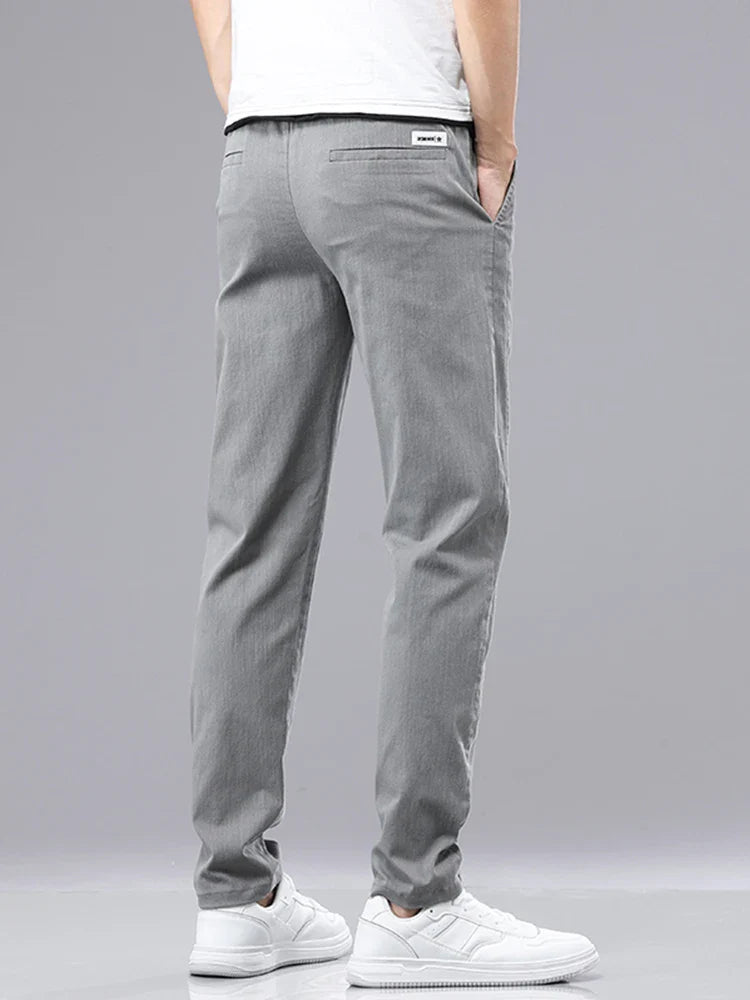 Brand Clothing Men's Casual Pants Spring Summer Thin Cotton Elastic Waist Design Jogging Trousers Solid Korean Men Sweatpants