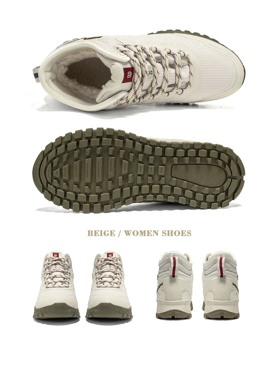Winter Women Sneakers Plush Warm Snow Boots Non-Slip Waterproof Shoes Women Outdoor Boots Walking Shoes