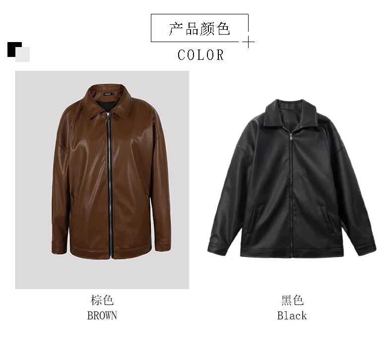 Spring Autumn Cool Luxury Short Black Soft Light Pu Leather Jacket Men Zipper Casual Mens Jackets and Coats Fashion