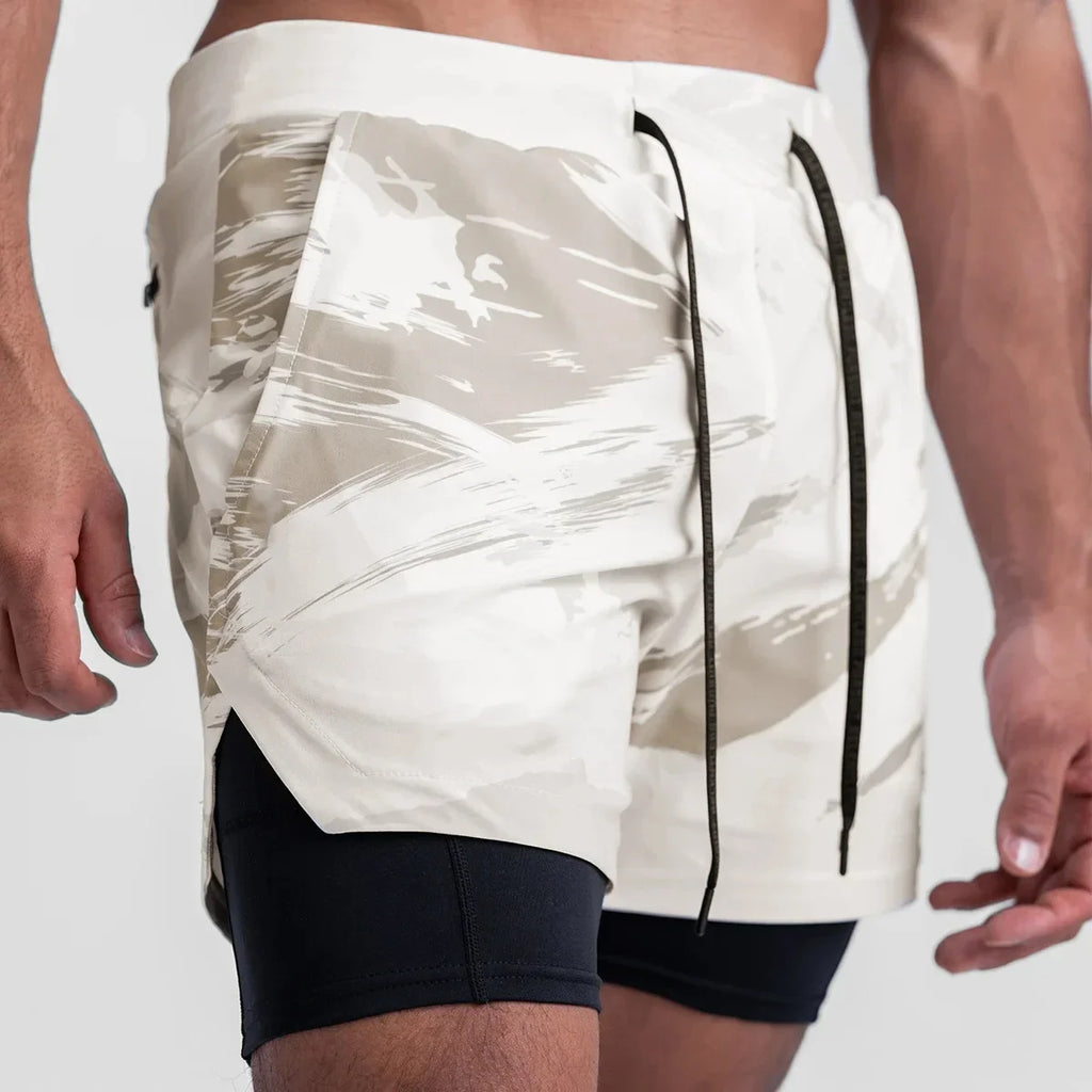 Fashion Gym Shorts for Men Clothing Casual Sweatpants Outdoor Running and Cycling Breathable Double-layer Shorts Men