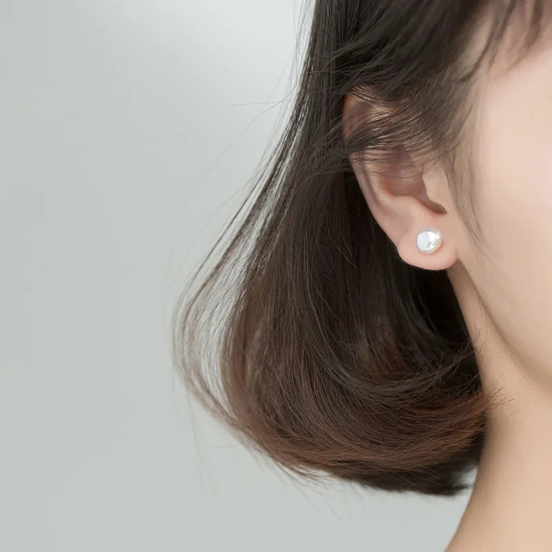 925 Sterling Silver Gentle Simple Nnatural Pearl for Women Luxury Piercing Earrings Wedding Fashion Charm Jewellery Gift