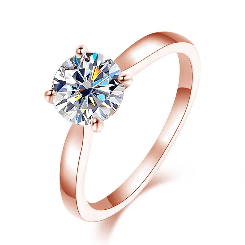 D VVS1 Moissanite Rings for Women Man 4 Prong Solitiare Engagement Wedding Diamond Ring with GRA Certified s925 Sliver