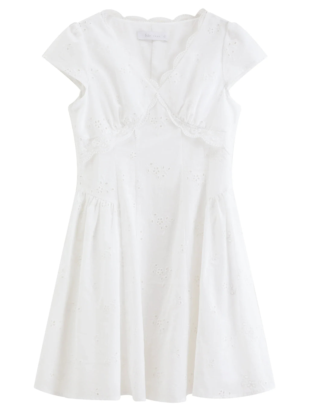 Women's 2026 Summer New Arrival French Pastoral Style V-Neck Lace Spliced Embroidered Dress Openwork Floral Plaid Pattern