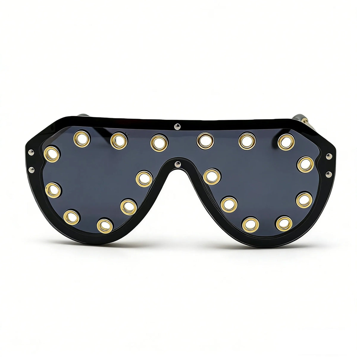 Trendy y2k Oversized One-piece Sunglasses Women Luxury Metal Rivet Party Cool Big Frame Shades UV400 Beach Club Streetwear