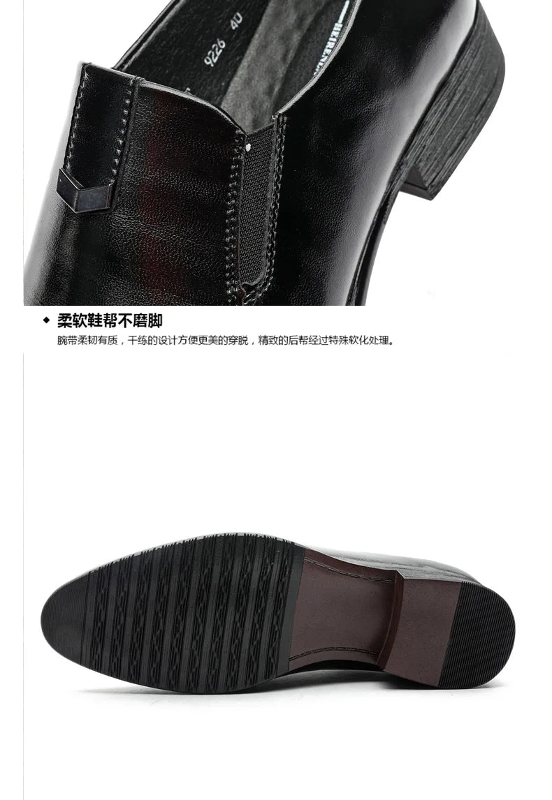 2026 Spring Autumn Business Leather Shoes for Men Black Fashion Casual Shoes Loafers Male New Designer Retro Dress Shoes Man