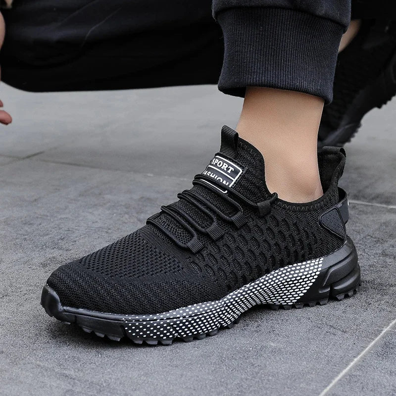 Men's Mesh Shoes Unique Grid Trend Design Breathable Comfortable Running Shoes Summer New Track  Field Basketball Sports Shoes