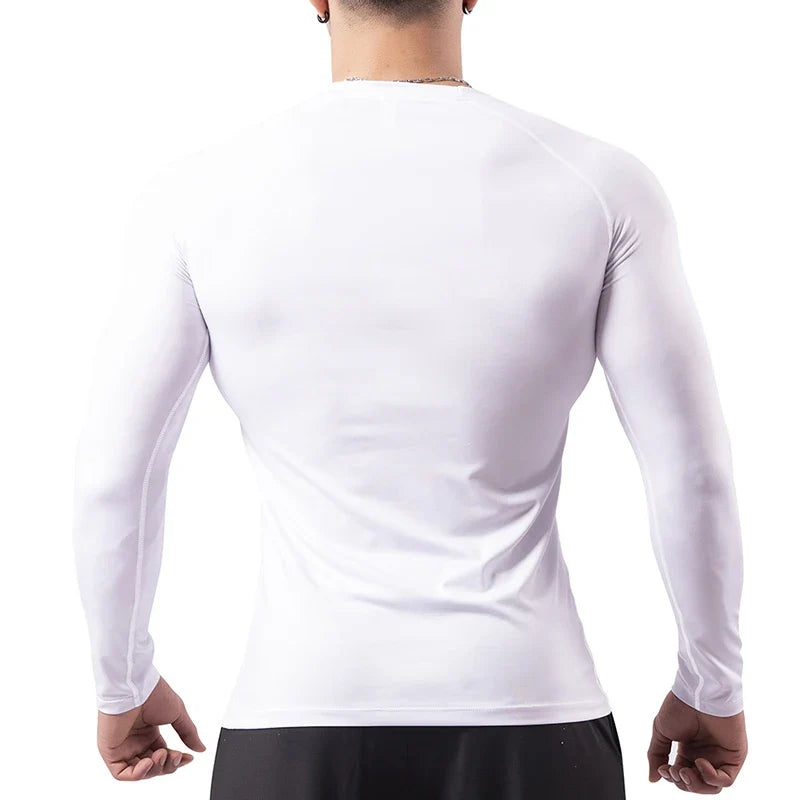 Men's Long Sleeves T-shirt Fitness Sportswear Spring Autumn Athletic Quick Dry T-shirt Gym Running Sports Outdoor Tops for Men