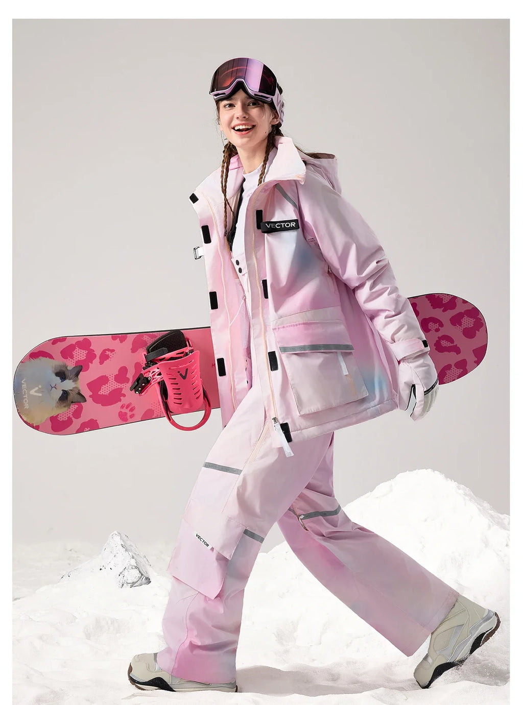 Brand Men Women Ski Jacket Winter Warm Windproof Waterproof Ski Suit Outdoor Sports Snowboard Coat Splicing double plate