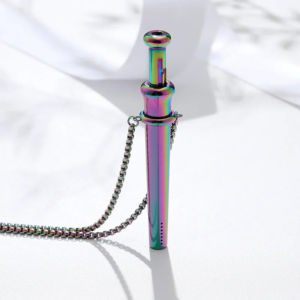 MaiLun 1pc Stress Anxiety Relief Necklace 82.5mm Length Stainless Steel Meditation Necklace Quit Smoking Anxiety Relief Necklace