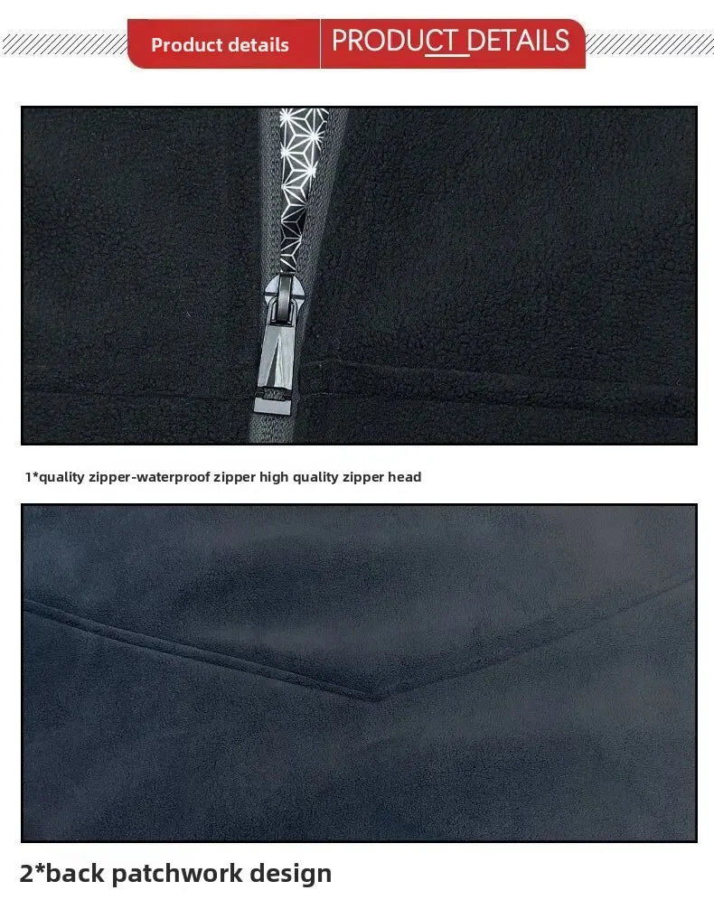 8 Areas Intelligent Electric Heating Polar Fleece Jacket Men's Winter Smart USB Constant Temperature Graphene Fleece Warmth Coat