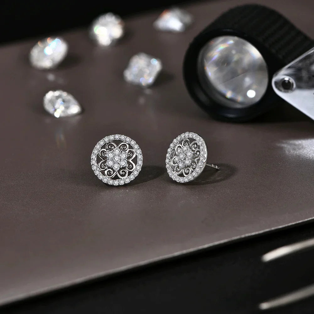 Sparkling Moissanite Earrings for Women D VVS1 Color Pass Diamond Test Solid S925 Sterling Silver Wedding Jewelry Gift