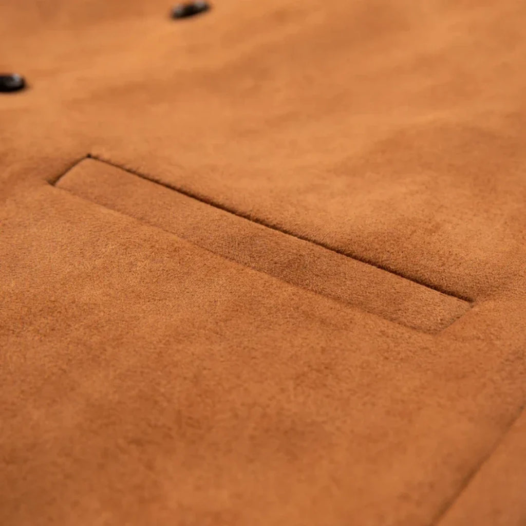 Men Vest Brown Suede Double Button Solid Waistcoat For Wedding Birthday Banquet Party Business Work Daily Casual Men Suit Vest
