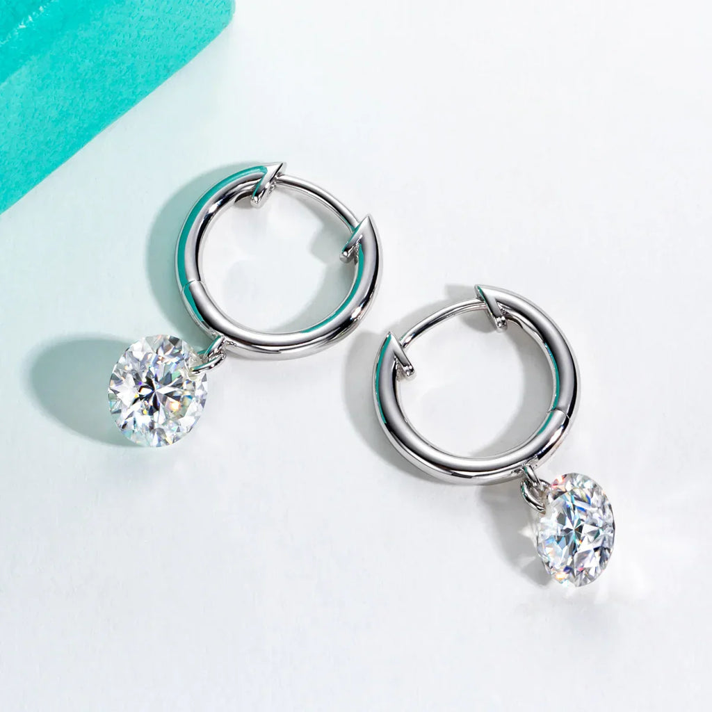4cttw Moissanites Hoop Women's Earrings 925 Sterling Silver Lab Created Diamond Drop Earrings Women Jewelry Wholesale
