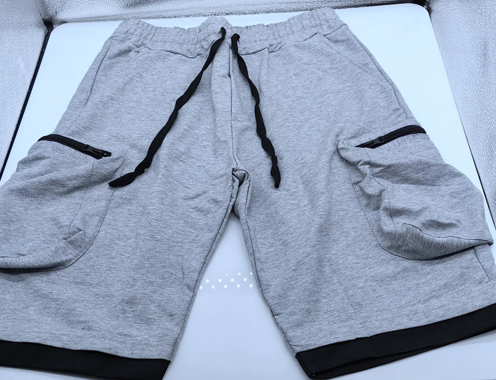 Men‘s Cargo Shorts Cotton Workout Fitness Shorts Breathable Jogger Training Gym Bodybuilding Multi Pocket Thick Shorts