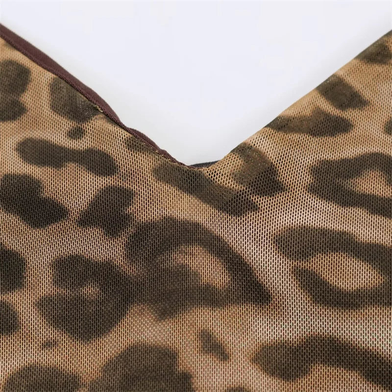 2026 Summer New Women's Dress Leopard Print Spaghetti Strap A-Line Midi Dress Sexy Fashion Wild Individual Style