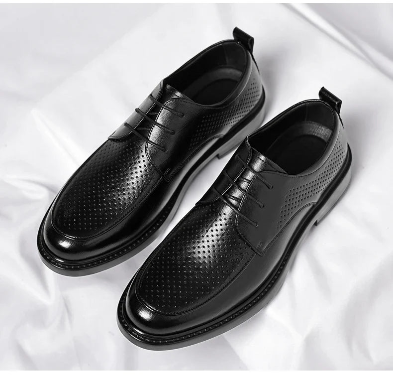 Big Size Elevator Shoes Men Leather Shoes Height Increasing Shoes For Man Increase Insole 6-8CM Invisible Heightening Lift Shoes