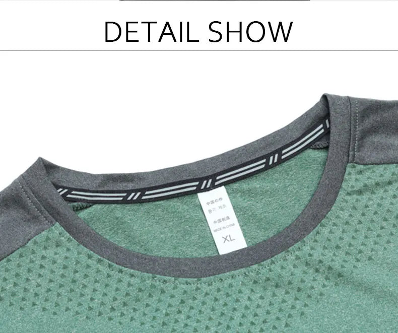 Men's Sport Long Sleeve Tops Quick Dry Fitness T-shirts Bodybuilding Gym Tees Casual Skinny Elastic Breathability Sportswear